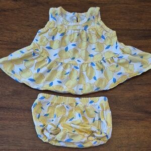 Gap Girls Yellow Lemons Summer Matching Set Size 3-6M